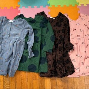3 long sleeve gap dresses and one carters size 6Yo